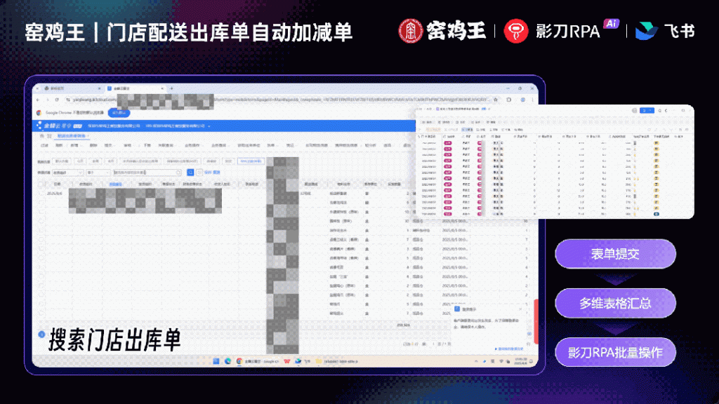 窑鸡王：通过影刀数据连接器+飞书多维表格实现1900多家门店评价自动化管理