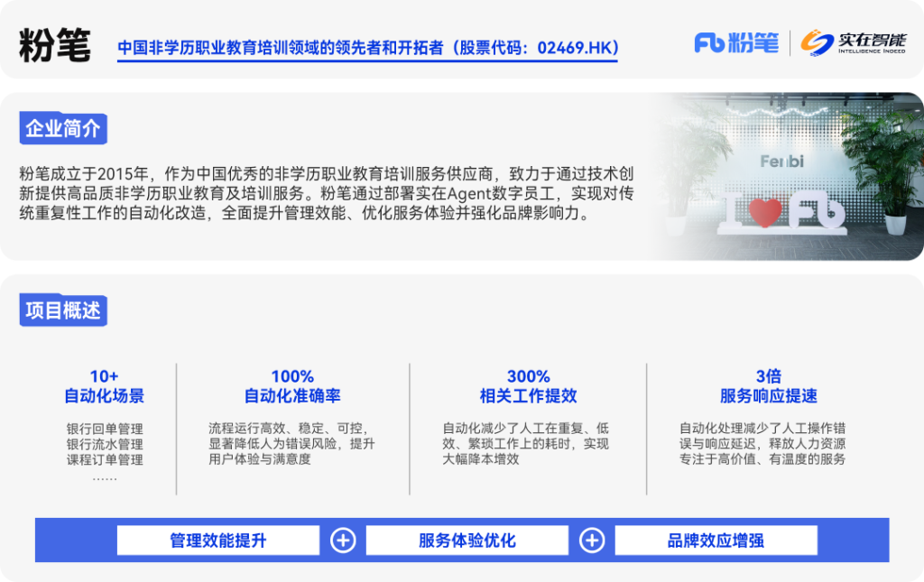 粉笔：用实在Agent提效职教服务，以“人工智能+”推动产业向智向新